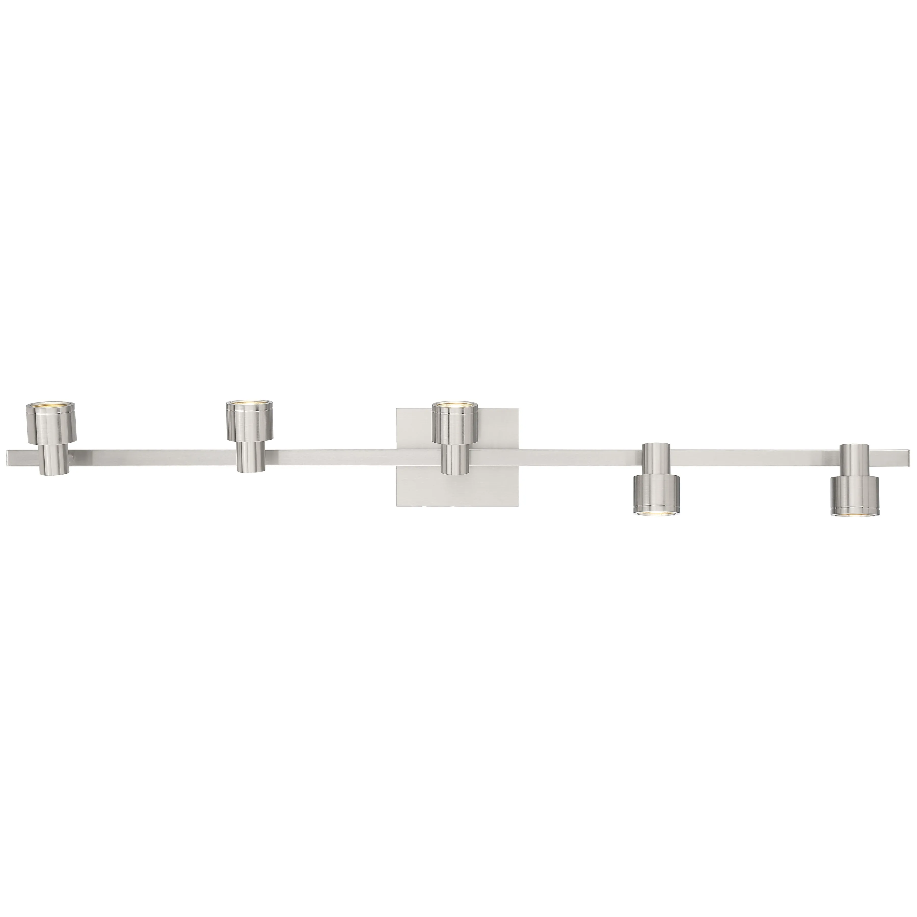 Lincoln 5 Light Adjustable LED Track Light Fixture, Brushed Steel