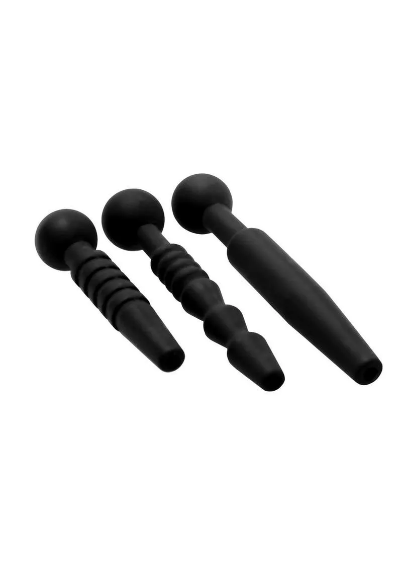 Premium Master Series 3-Piece Silicone Penis Plug Set with Dark Rods