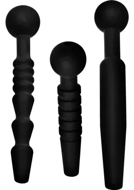 Premium Master Series 3-Piece Silicone Penis Plug Set with Dark Rods