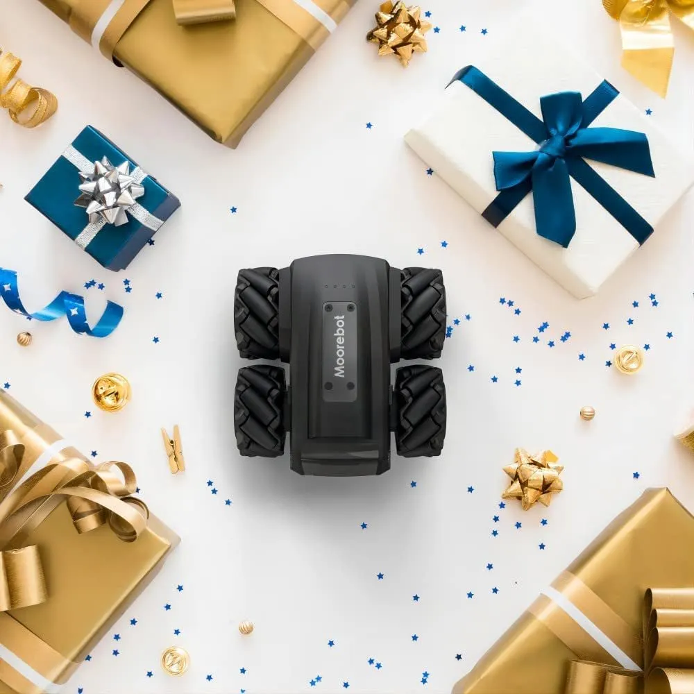 Moorebot Scout - Tiny Ai-Powered Smart Camera Mobile Robot for Monitoring, Work with Alexa and Google Home, 1080P, Human and Pets Recognition, FWD Mecanum Wheels, Auto Patrol and Docking, Night Vision