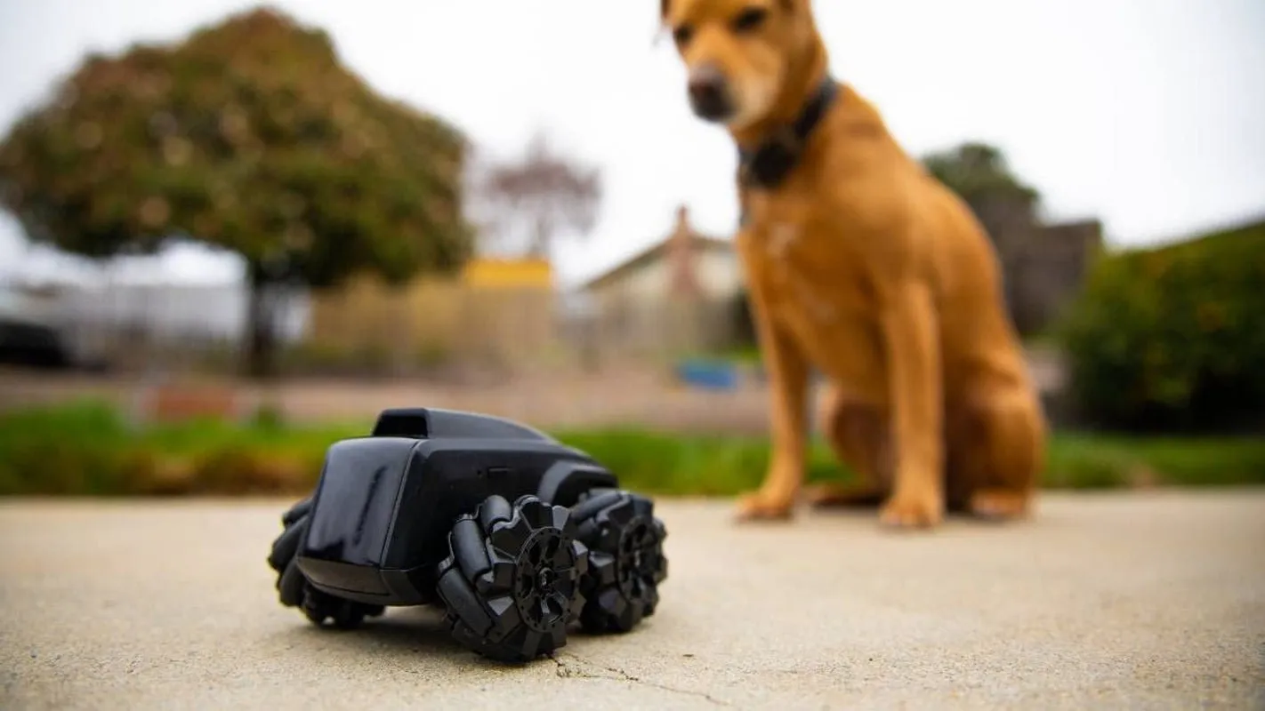 Moorebot Scout - Tiny Ai-Powered Smart Camera Mobile Robot for Monitoring, Work with Alexa and Google Home, 1080P, Human and Pets Recognition, FWD Mecanum Wheels, Auto Patrol and Docking, Night Vision