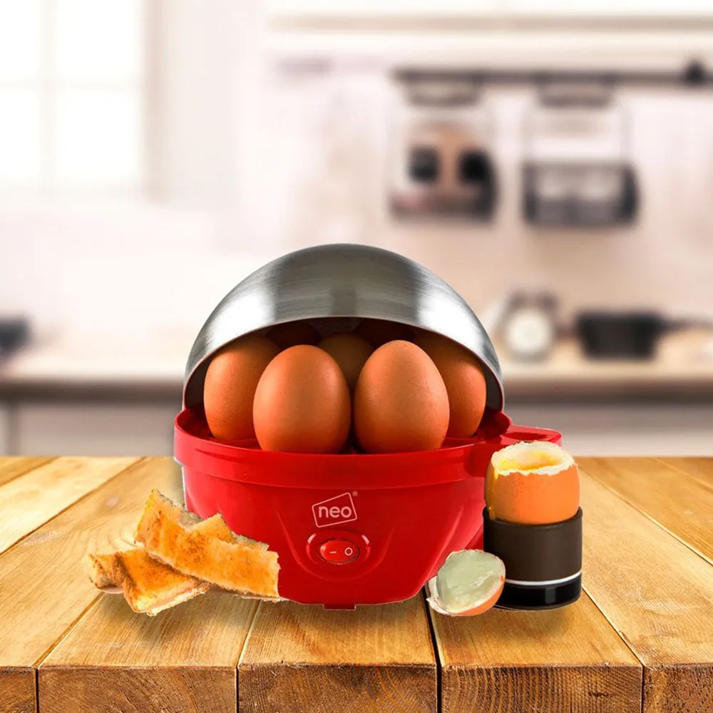 Neo Red and Stainless Steel Electric Egg Boiler Poacher and Steamer