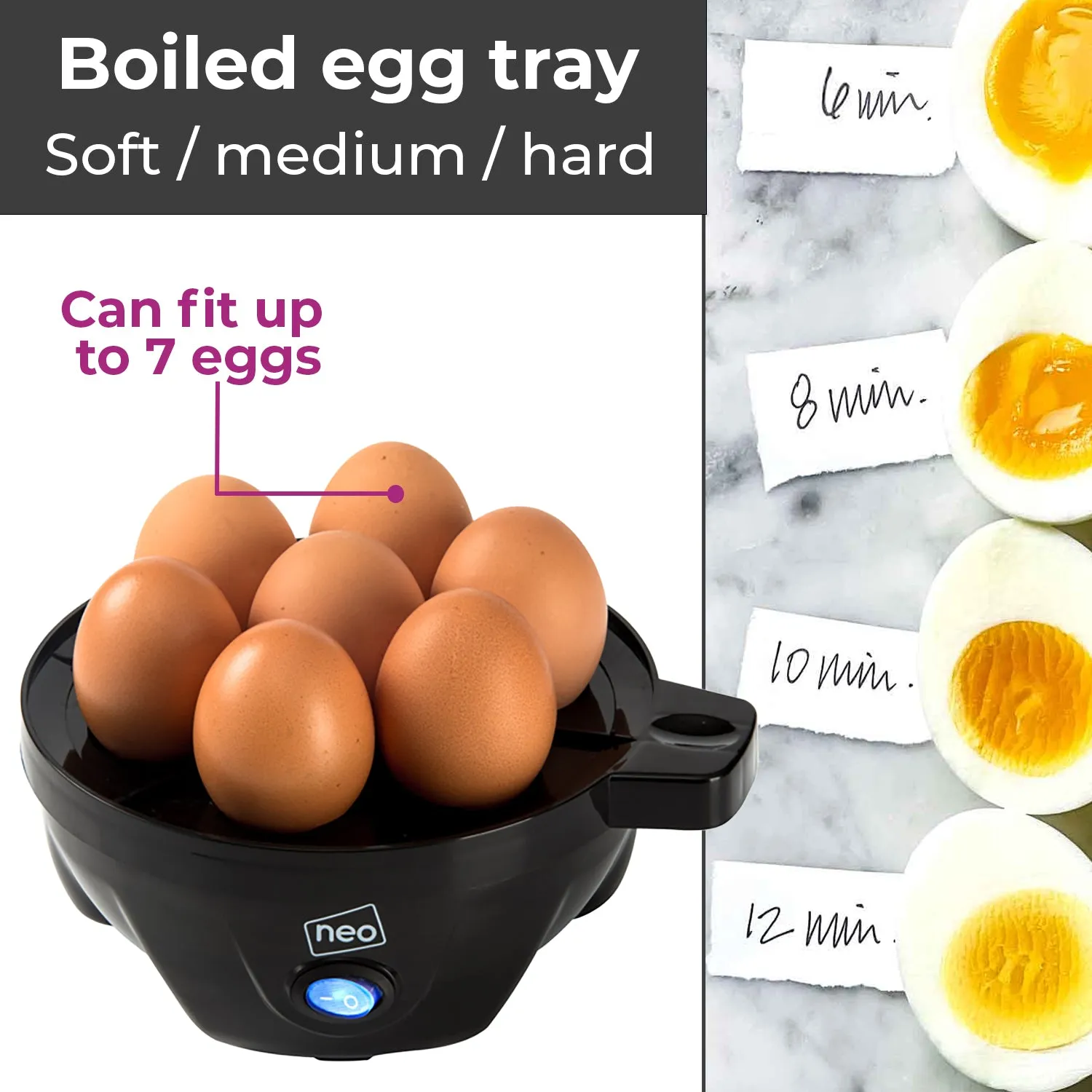 Neo Red and Stainless Steel Electric Egg Boiler Poacher and Steamer