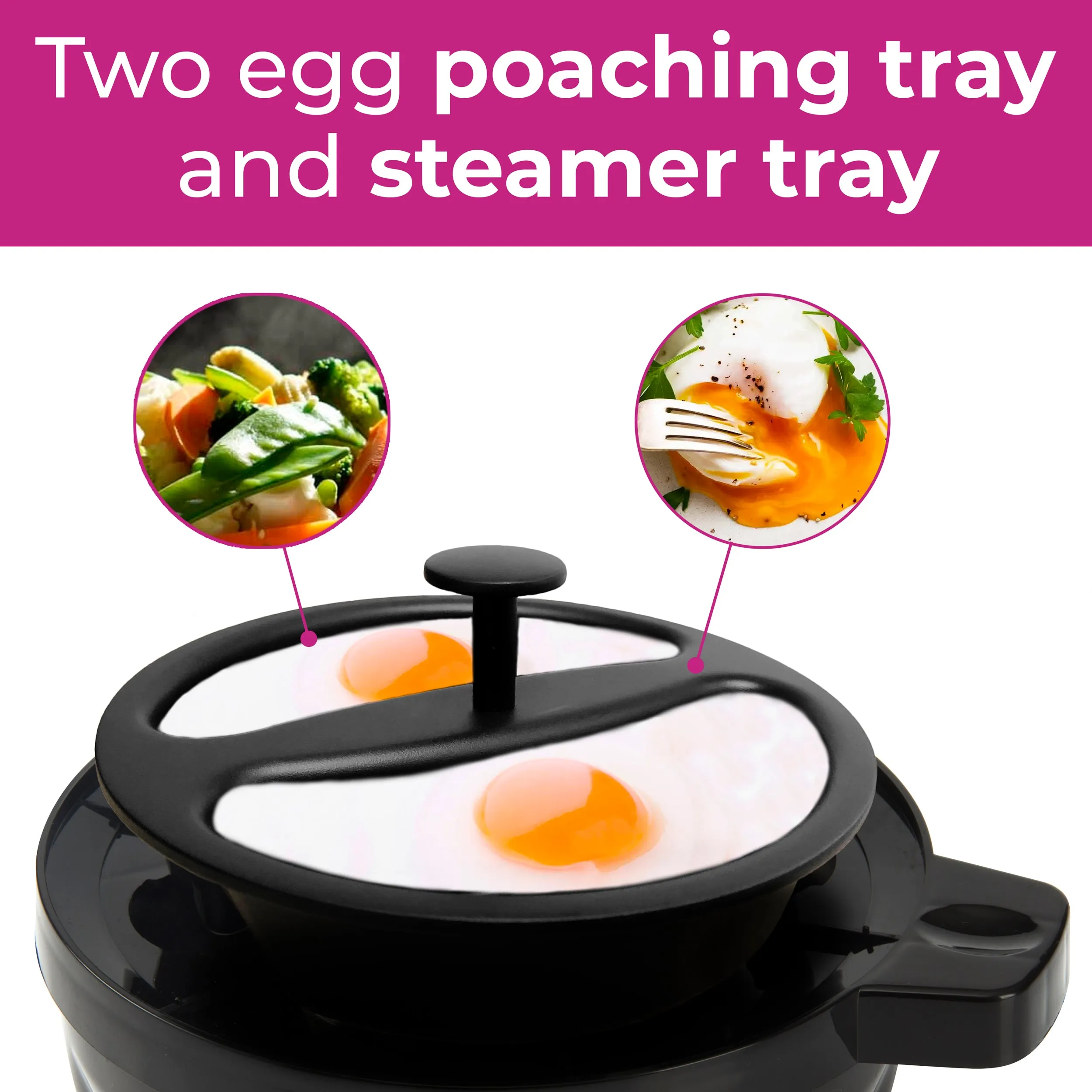 Neo Red and Stainless Steel Electric Egg Boiler Poacher and Steamer