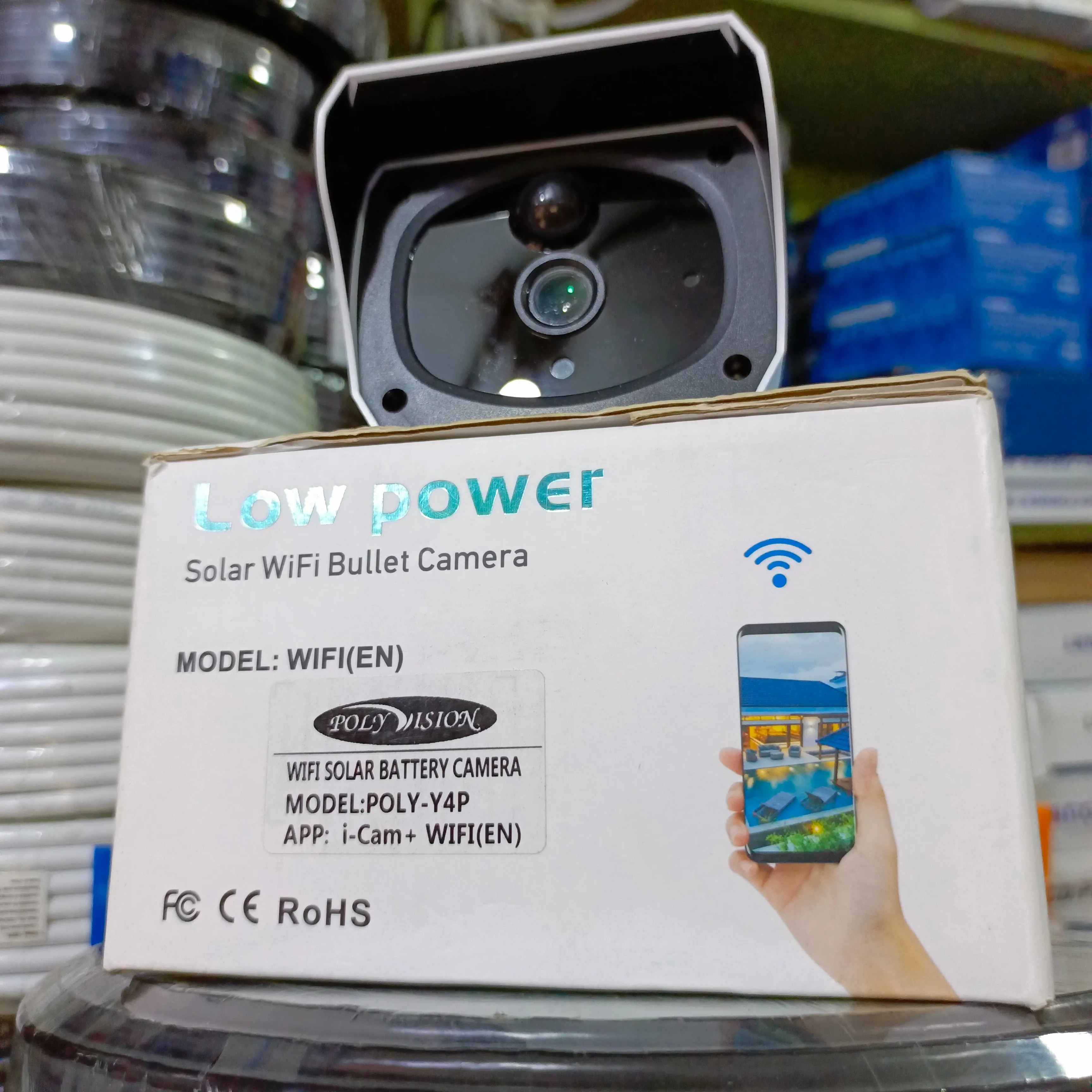 POLYVISION POLY-Y4P Solar WiFi Bullet IP Camera (3.6mm 2MP Lens) with 2-way audio - Brand New