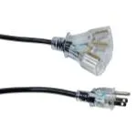 Power All 120 Volt 50 ft Extension Cord 3 Outlet w/ Green Indicator Light - 14 Gauge (8/Cs)