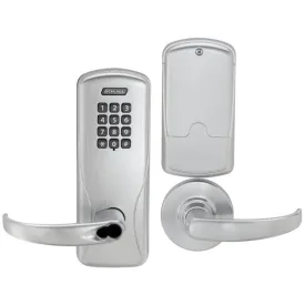 Schlage Electronics CO100CY70 KP SPA 626 BD CO-100 Standalone Classroom Electronic Cylindrical Lock, Keypad Reader, Sparta Lever, SFIC, Satin Chrome