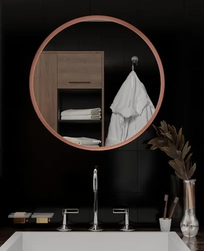 Signify® Premium LED Mirrors - Perfect for Bathroom, Bedroom Dressing and Dining Areas| 33 * 22 inch | Round Shape (Rose gold)