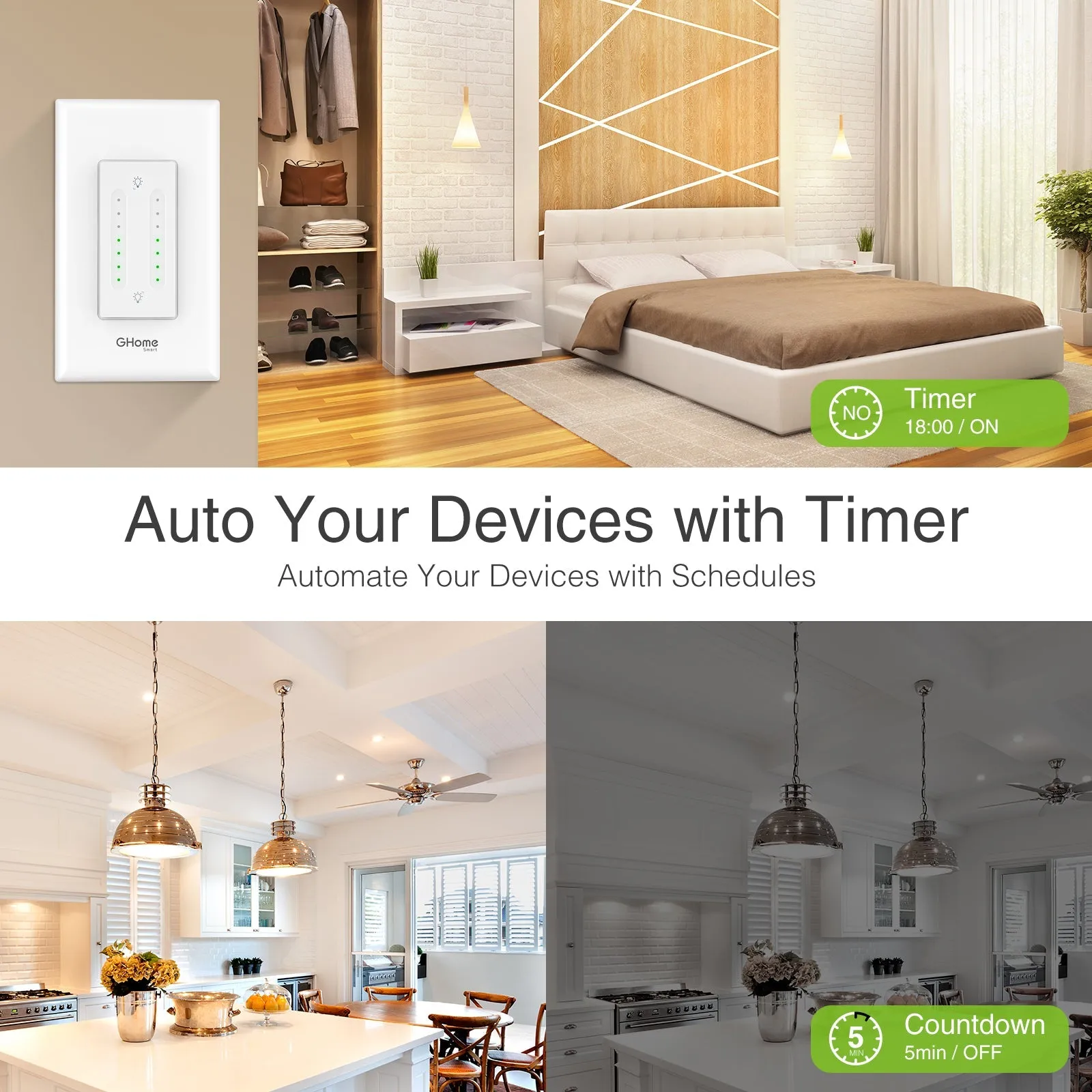 Smart Dual Dimmer Switch GHomeSmart® SW7