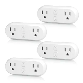 Smart Plug 15A WiFi&Bluetooth Outlet Extender Dual Socket Plugs Compatible Function 4-Pack ETL BN-LINK