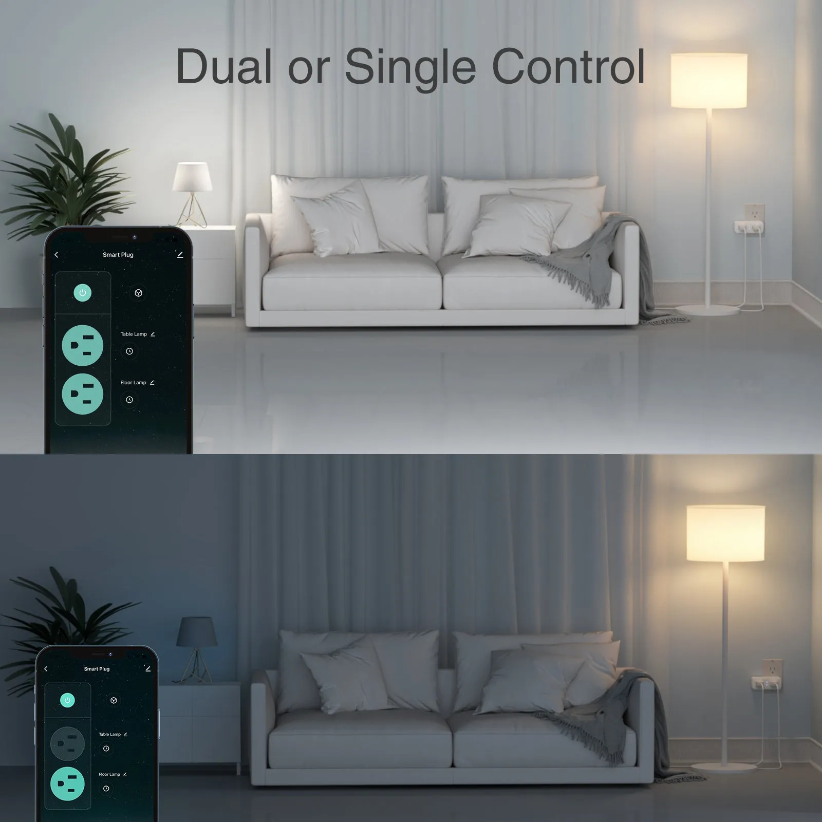 Smart Plugs Wifi Dual Outlet GHomeSmart® WP2(2 PACK)