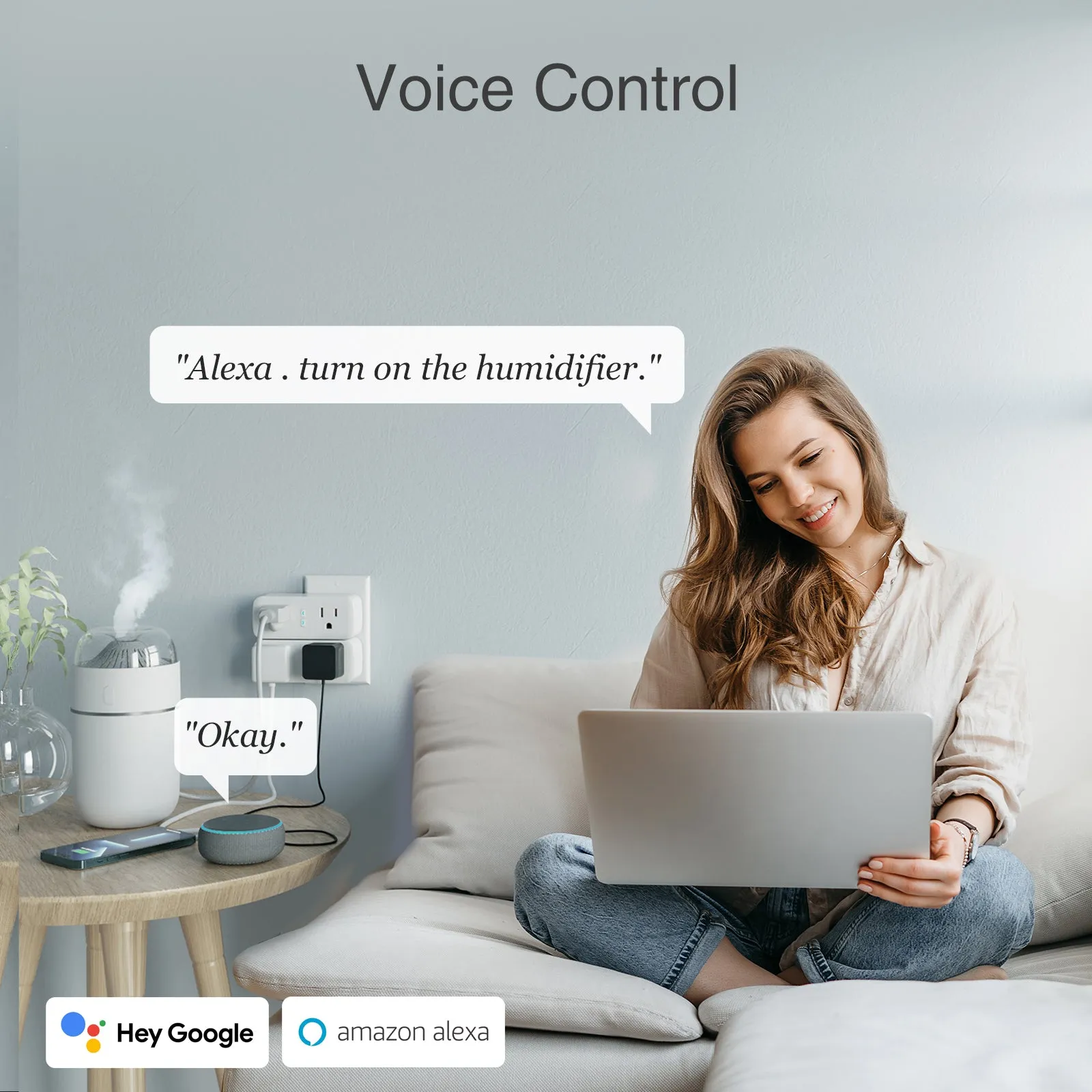 Smart Plugs Wifi Dual Outlet GHomeSmart® WP2(2 PACK)
