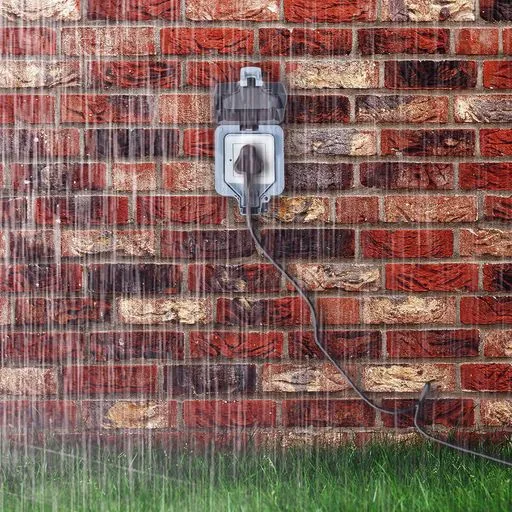 Smart Waterproof Outdoor Socket 13A WiFi Wall Socket, IP55 Rated 1 Gang 13 Amp Outdoor Weatherproof Power Electric Sockets for Garden & External Electrical Outlet