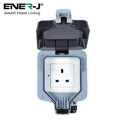Smart Waterproof Outdoor Socket 13A WiFi Wall Socket, IP55 Rated 1 Gang 13 Amp Outdoor Weatherproof Power Electric Sockets for Garden & External Electrical Outlet