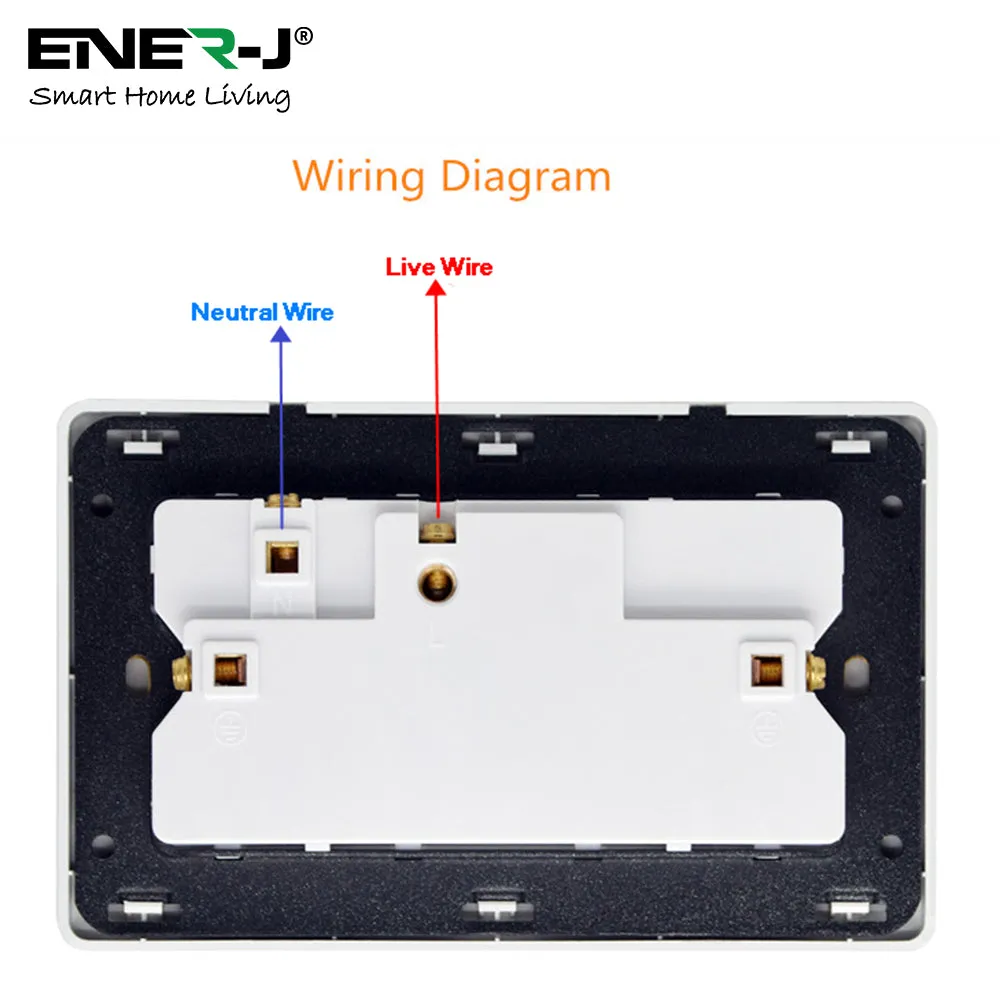 Smart Wi-Fi 13A Wi-Fi Twin Wall Sockets with single USB. Push button
