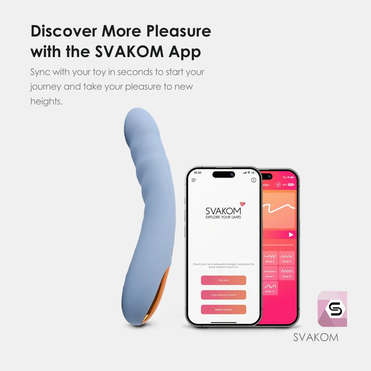 Optimized E-commerce Product Title: Interactive Cornflower Blue SVAKOM Ava Neo Thrusting Vibrator with App, Video & Webcam Control