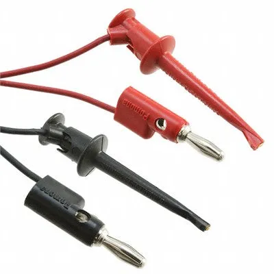 Test Leads - Banana Plug to Spring Hook Probe - 24", Red & Black, Pkg/2 (3782-24-02)