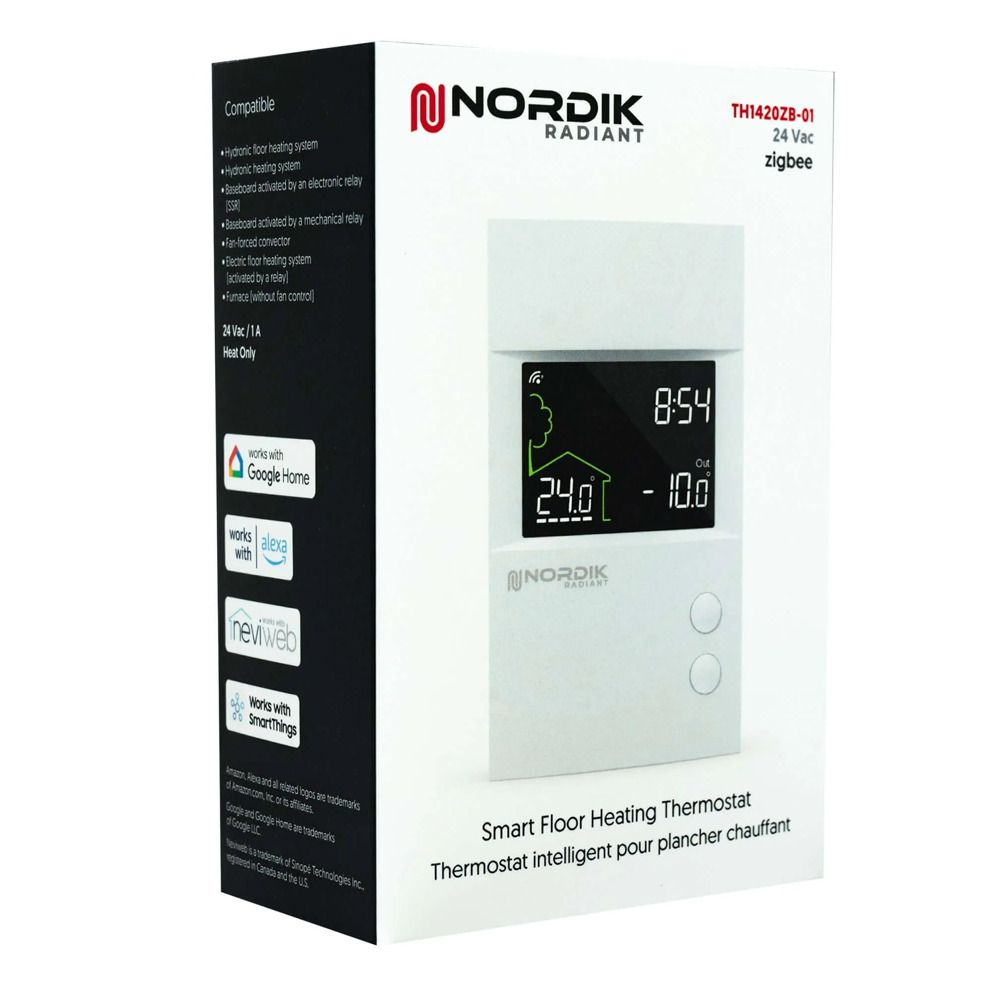 Smart 24V Zigbee Thermostat for Hydronic Radiant Floor - TH1420ZB