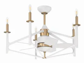 The Reserve 32 24" Ceiling Fan in White & Satin Brass
