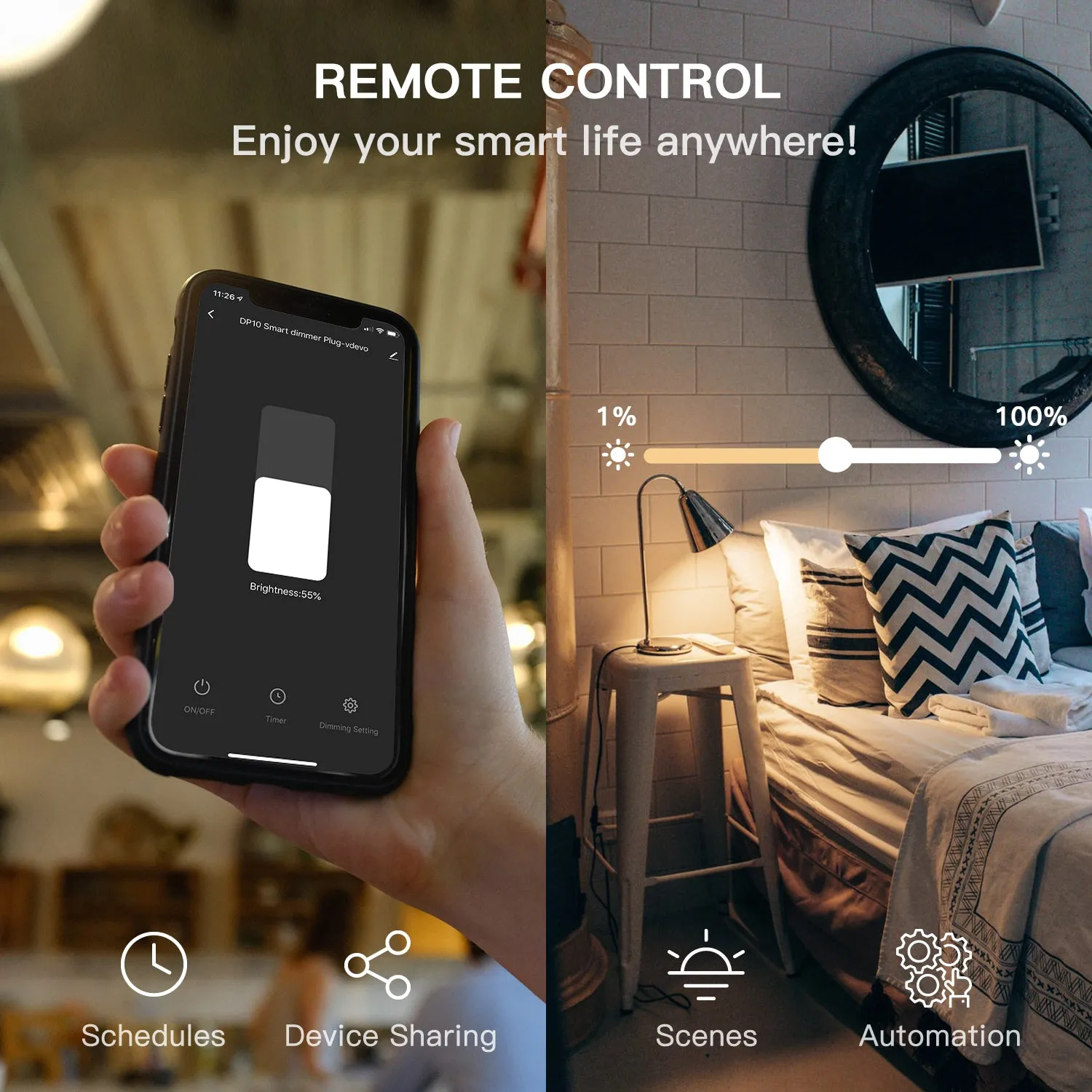Treatlife Smart Outdoor Dimmer, 400W, IP44, Works with Alexa and Google Home