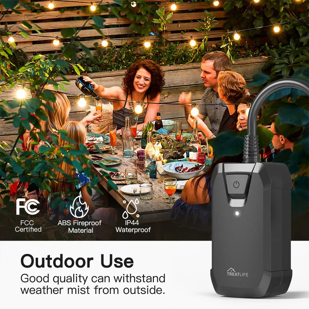 Treatlife Smart Outdoor Dimmer, 400W, IP44, Works with Alexa and Google Home