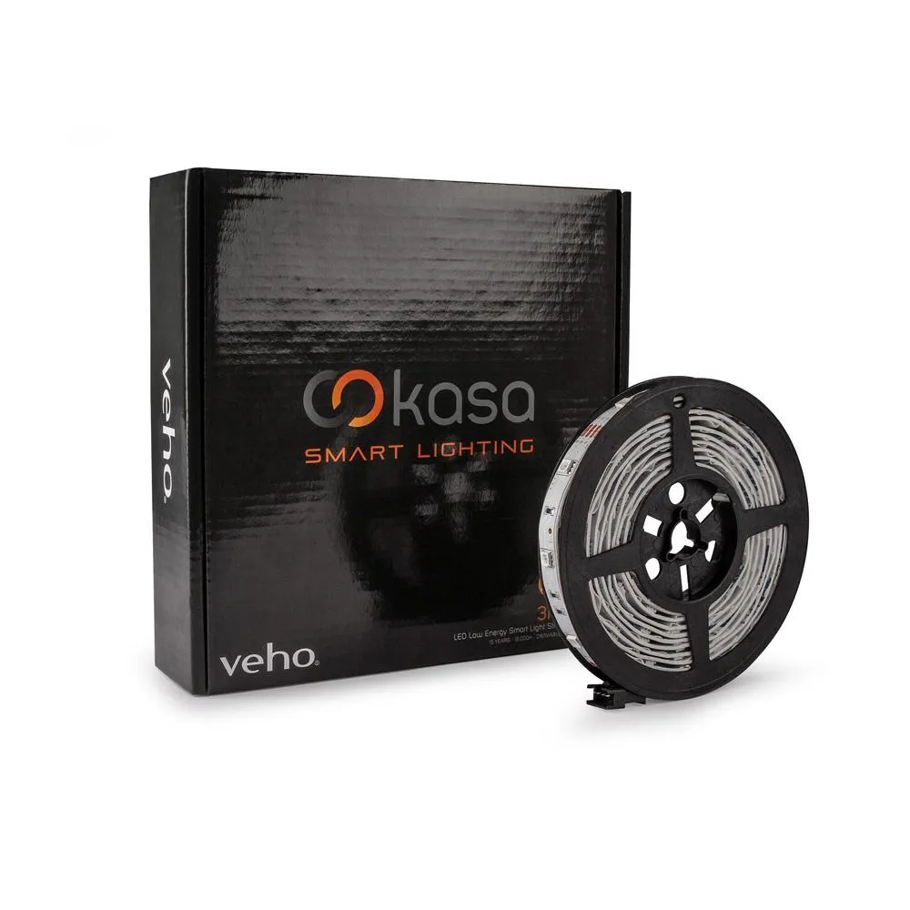 3m Veho Kasa Bluetooth Smart LED Light Strip - Smartphone-Controlled, Dimmable, Colour-Changing - 7.2W/m
