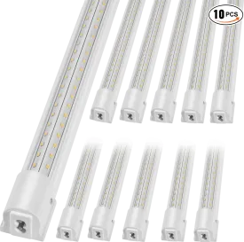 Vevor LED Shop Light Fixture Linkable 8 Ft. 10000LM 80W with 48" Connectors 10-Pack New