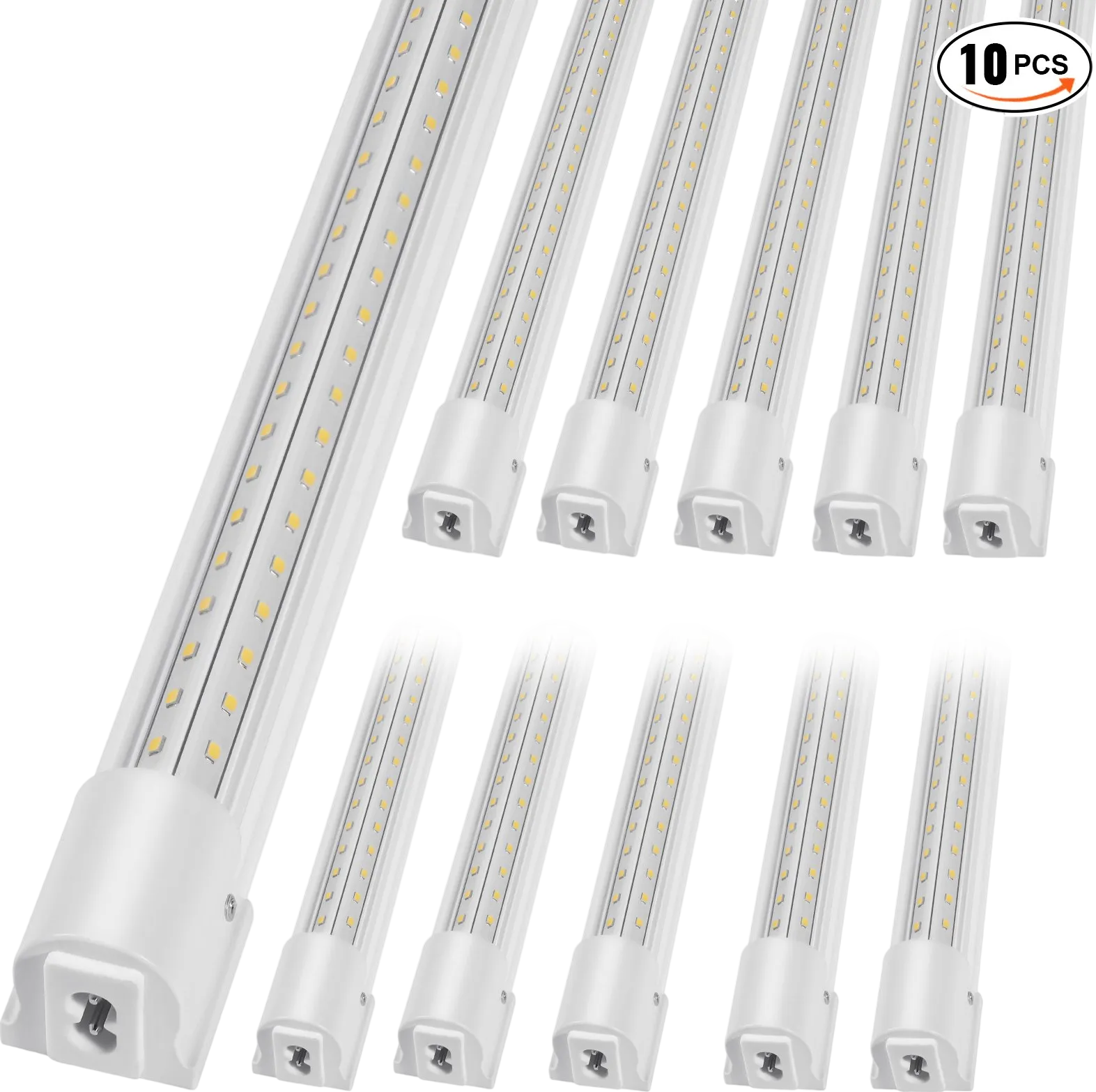 Vevor LED Shop Light Fixture Linkable 8 Ft. 10000LM 80W with 48" Connectors 10-Pack New