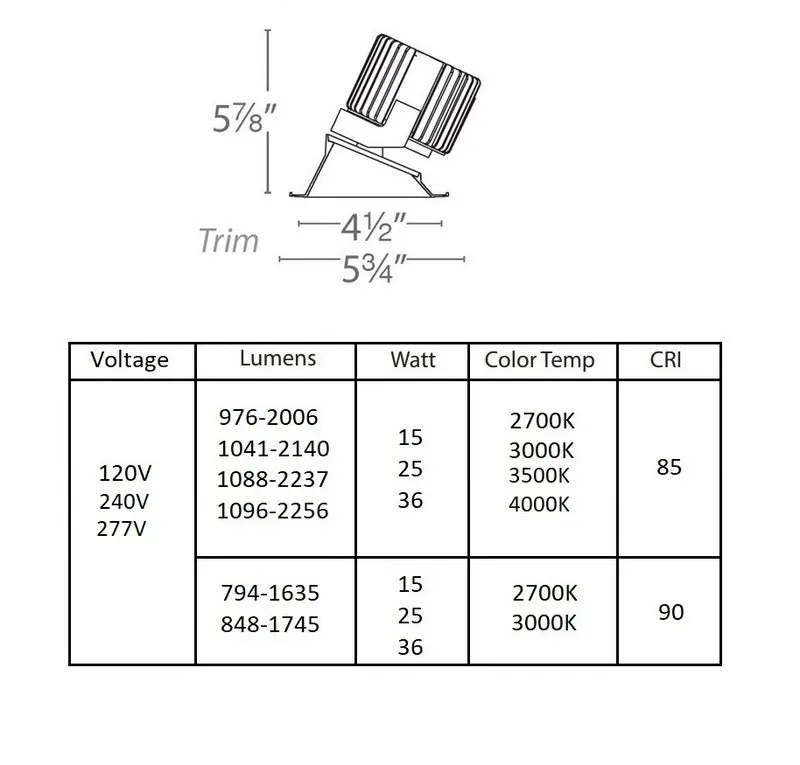 Volta 4.5IN Square Trimless Wall Wash Trim