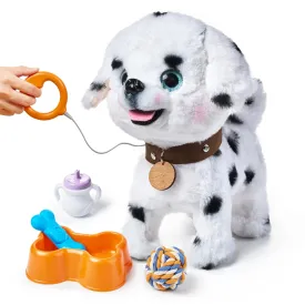 Walking barking toy dog with remote & voice control electronic interactive plush puppy with leash, shake tail, sing, realistic dog toy set for toddler kids 3 Years 
