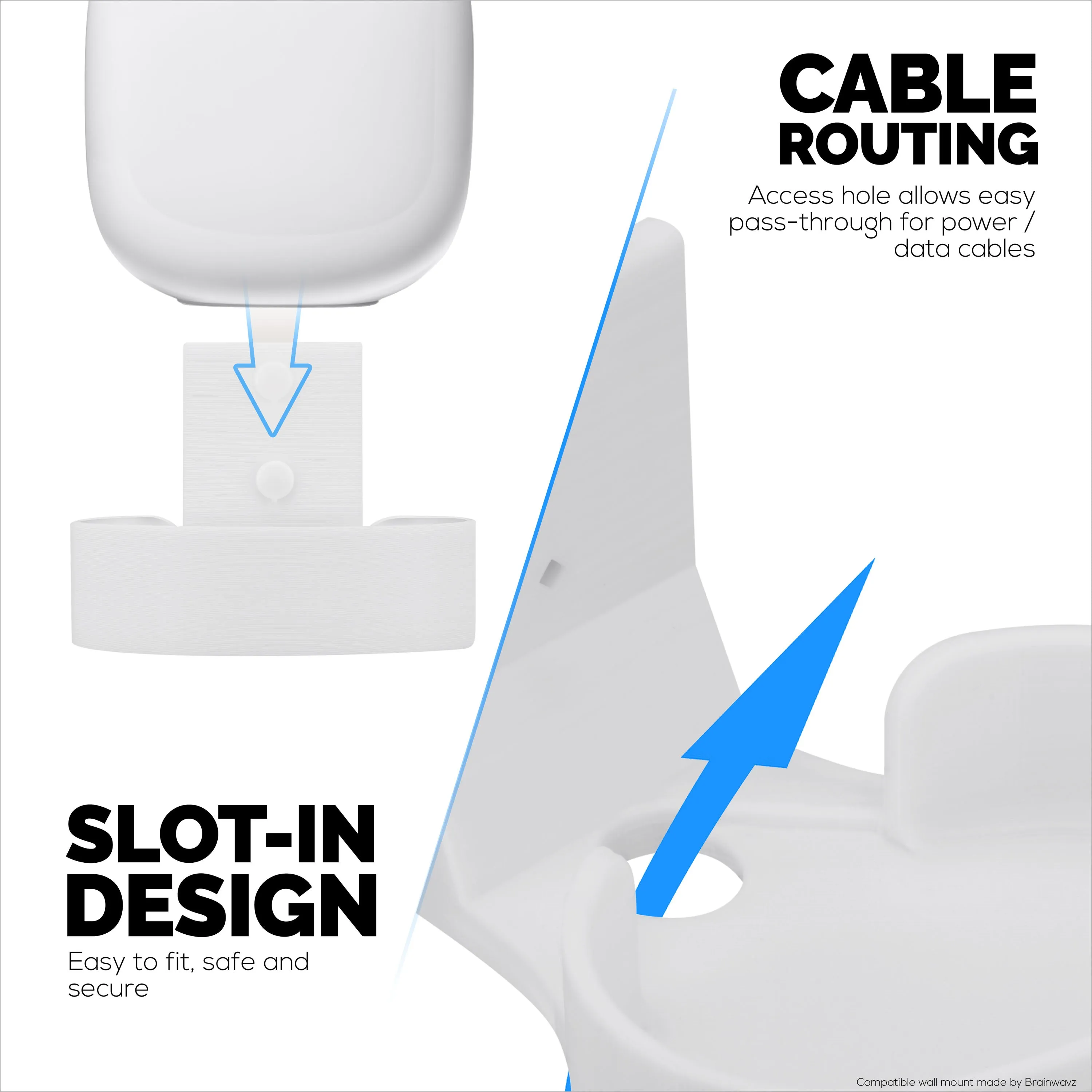 Wall Mount For Google Nest WiFi Pro 6E Mesh Router, Easy to Install Holder Bracket, Reduce Interference & Clutter